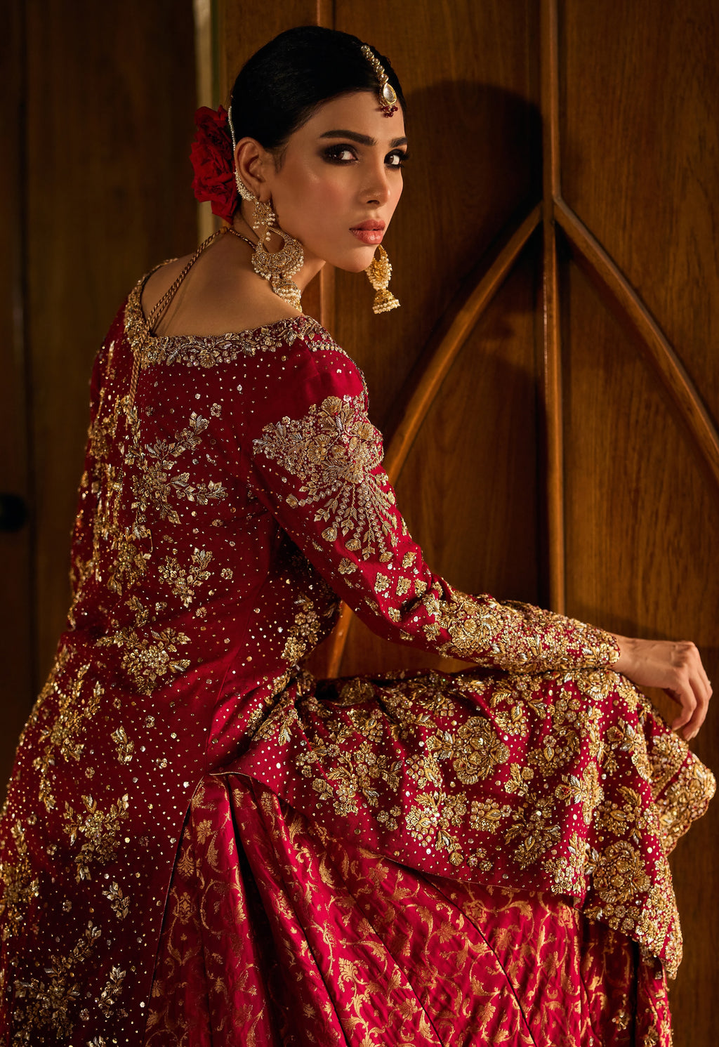 Red Opulence – Haniya Maison Nikkah | Wedding Wear – view 4