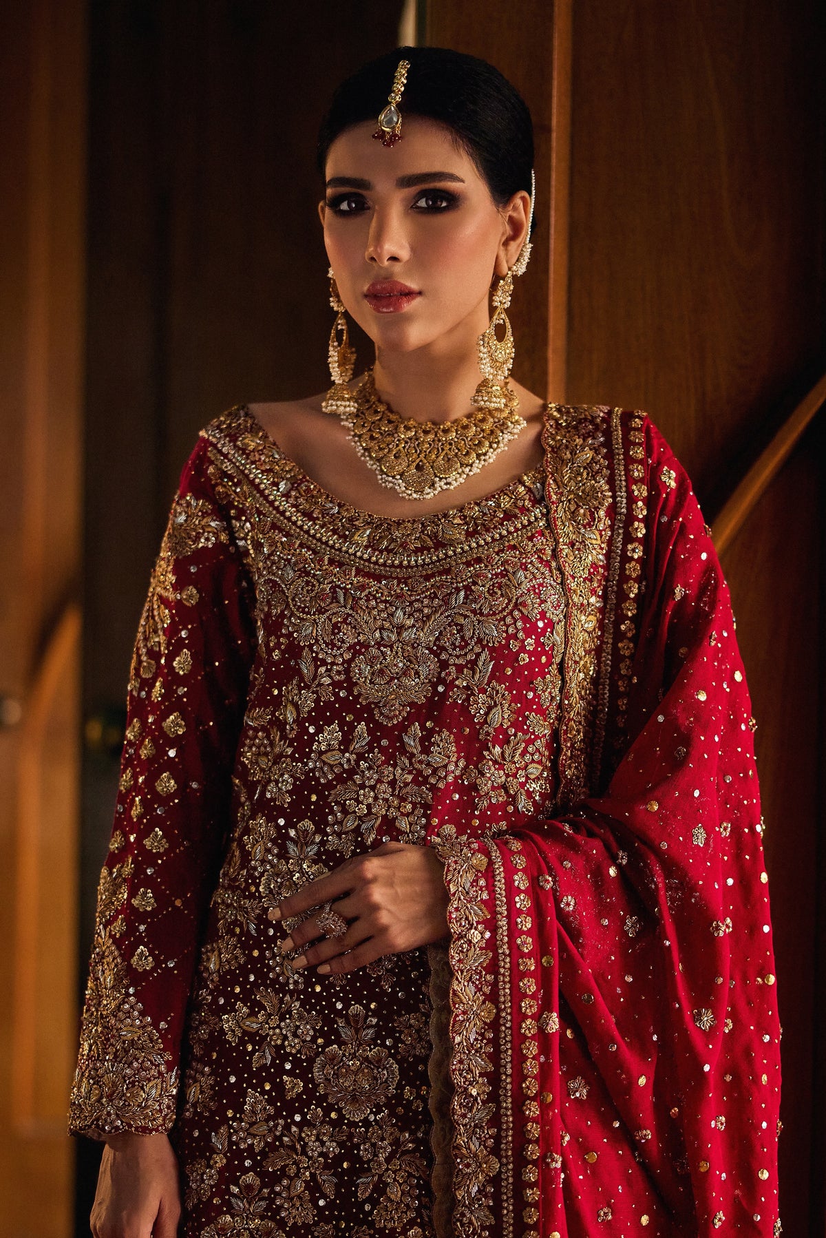 Red Opulence – Haniya Maison Nikkah | Wedding Wear – view 3