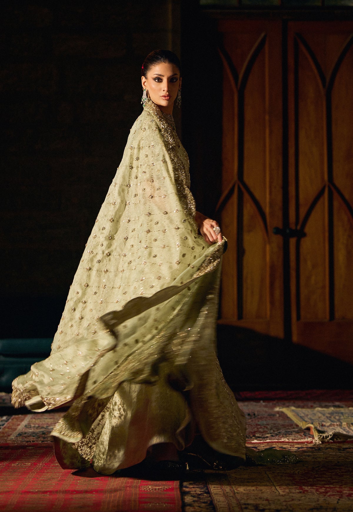 Mint Green Ghagra Choli – Haniya Maison Valima | Wedding Wear – view 4