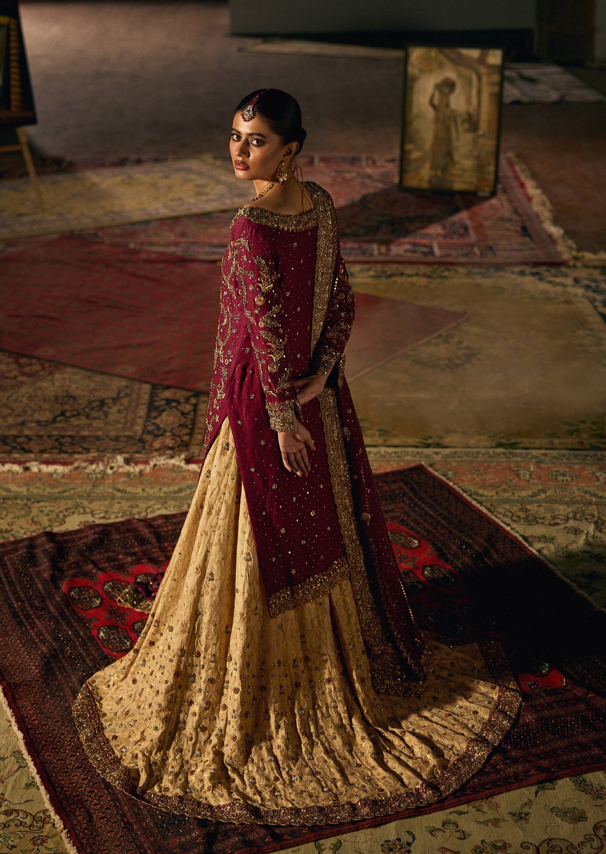 Vermillion Red – Haniya Maison Nikkah | Wedding Wear – view 3