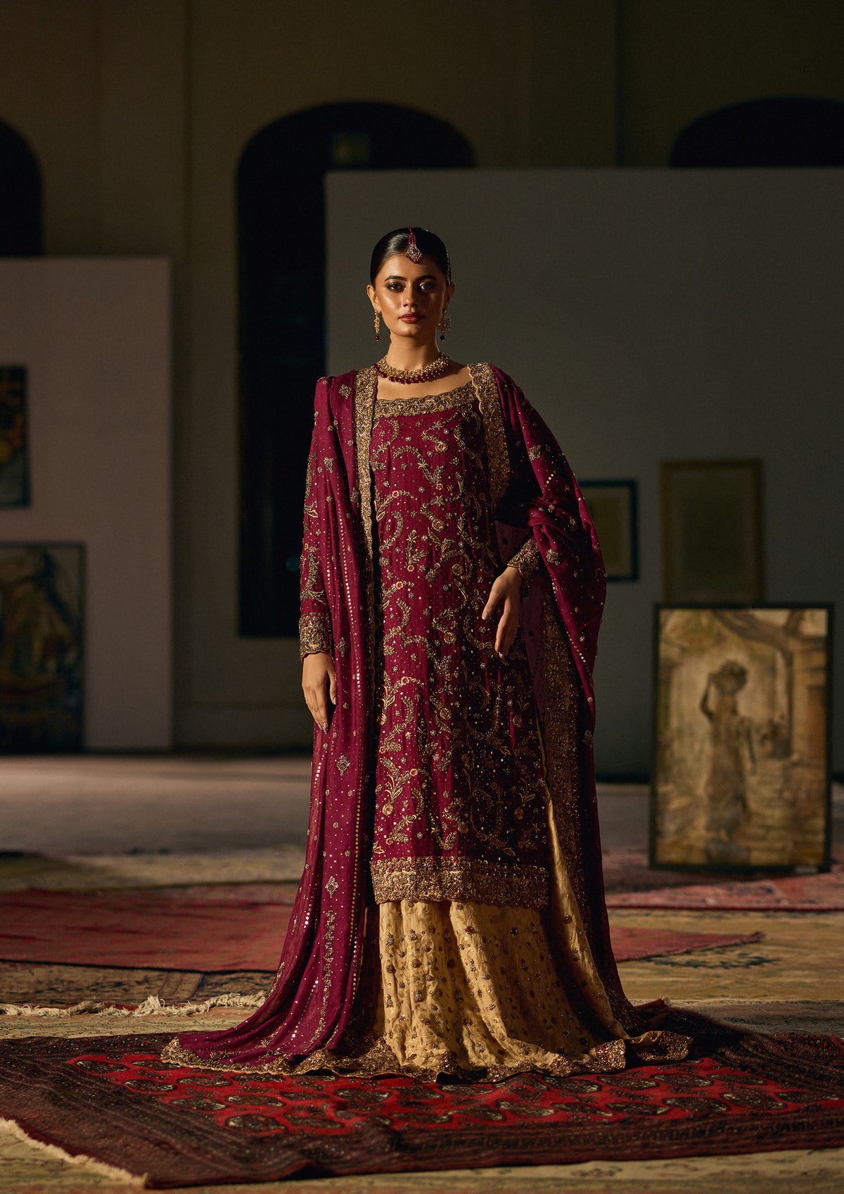 Vermillion Red – Haniya Maison Nikkah | Wedding Wear – view 1