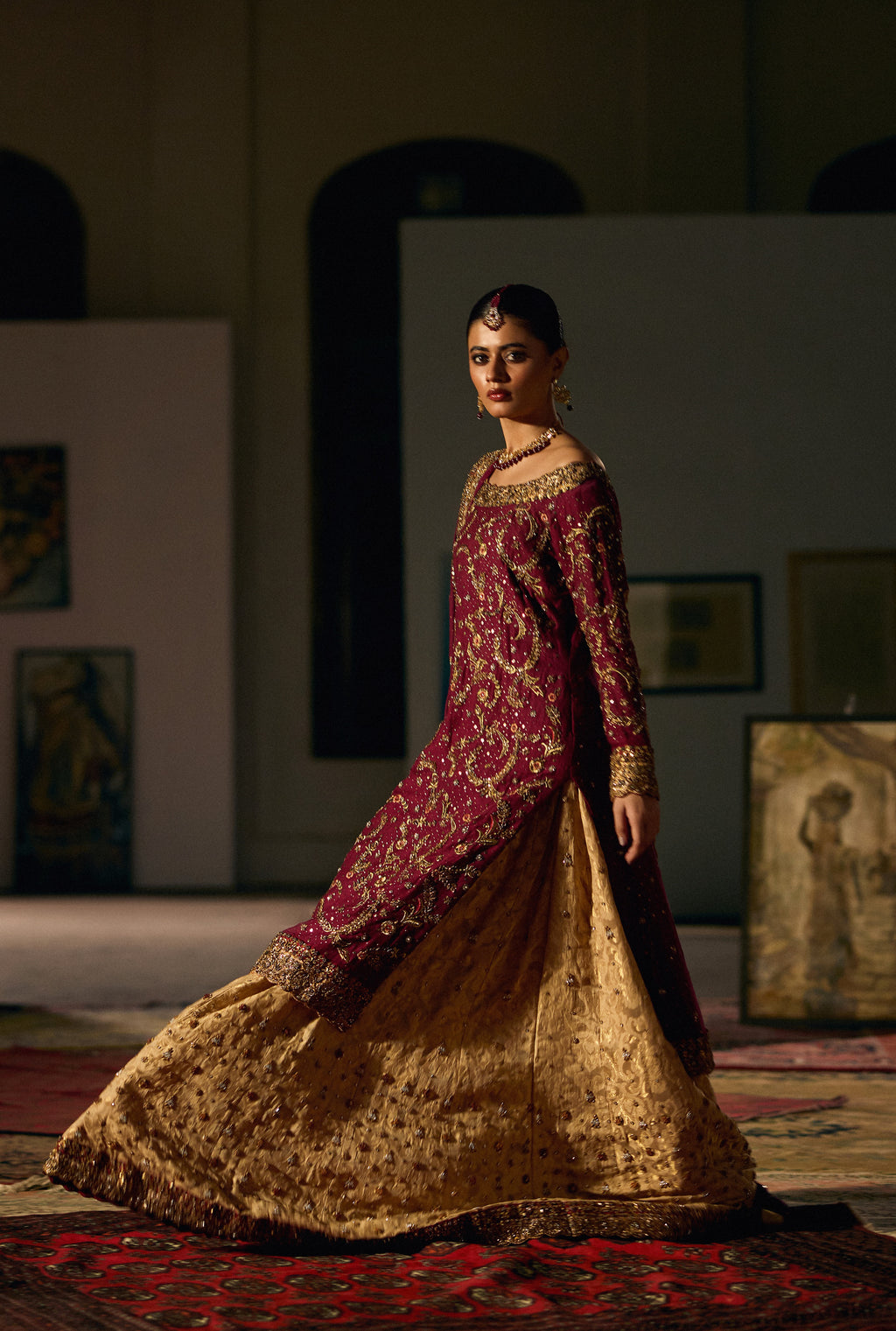 Vermillion Red – Haniya Maison Nikkah | Wedding Wear – view 2