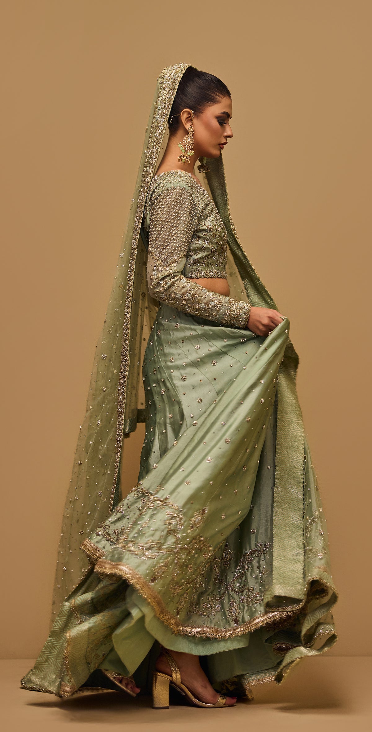 Silky Jade – Haniya Maison Mehndi | Wedding Wear – view 3