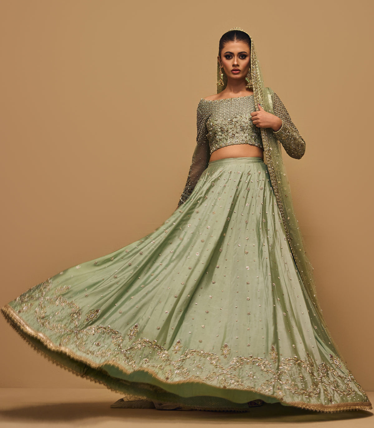 Silky Jade – Haniya Maison Mehndi | Wedding Wear – view 1