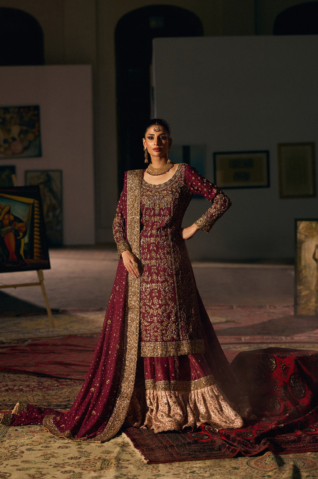 Burgundy Allure – Haniya Maison Nikkah | Wedding Wear – view 1