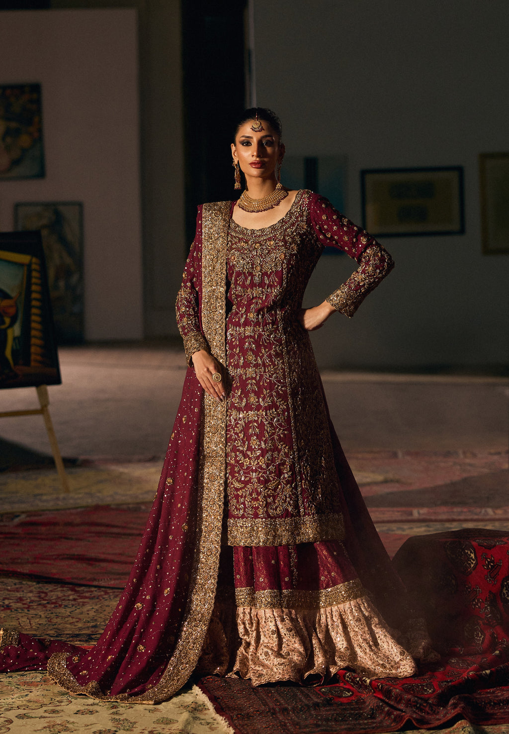 Burgundy Allure – Haniya Maison Nikkah | Wedding Wear – view 4