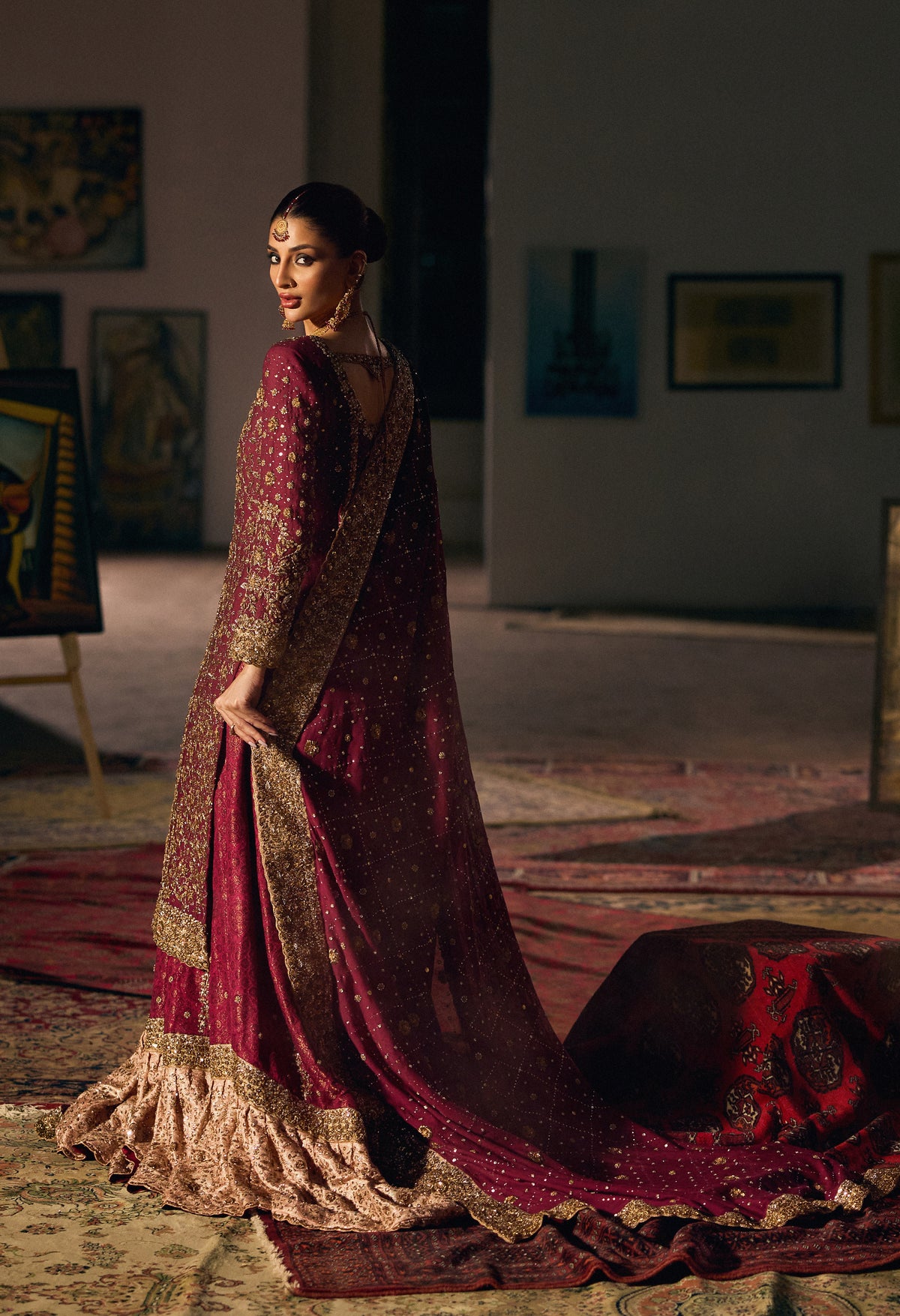 Burgundy Allure – Haniya Maison Nikkah | Wedding Wear – view 2